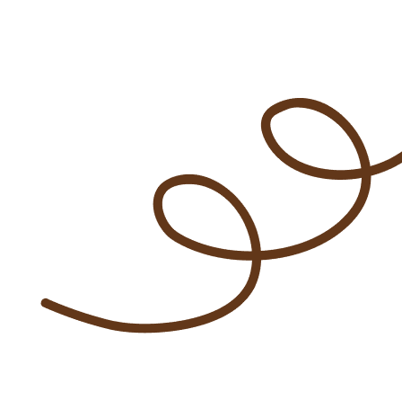 Elem 2 Brown curly line on green background.